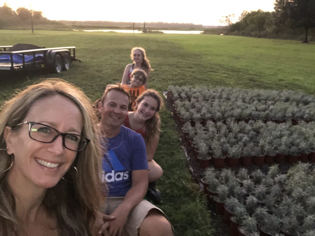 family planting time at farm in Orlando, Florida, Saint Cloud farm, agritourism
