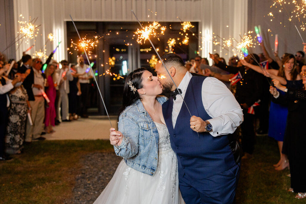 wedding grand exit with sparklers at central Florida wedding venue in Saint Cloud, Florida