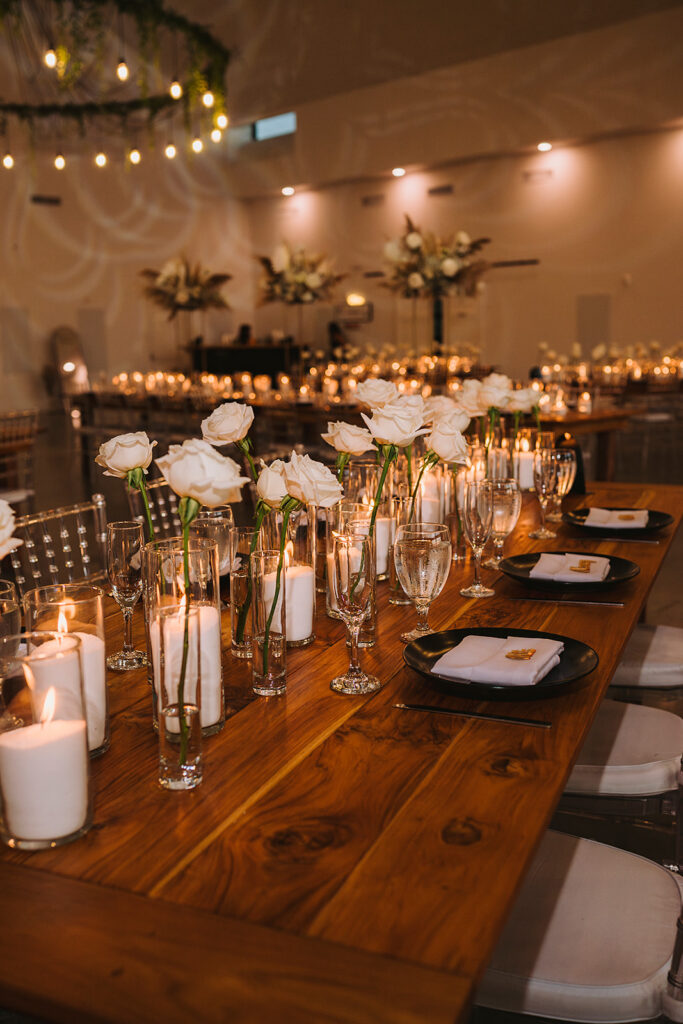 wedding reception space photograph at Lavender on the Lake, barn wedding venue in Orlando, Florida