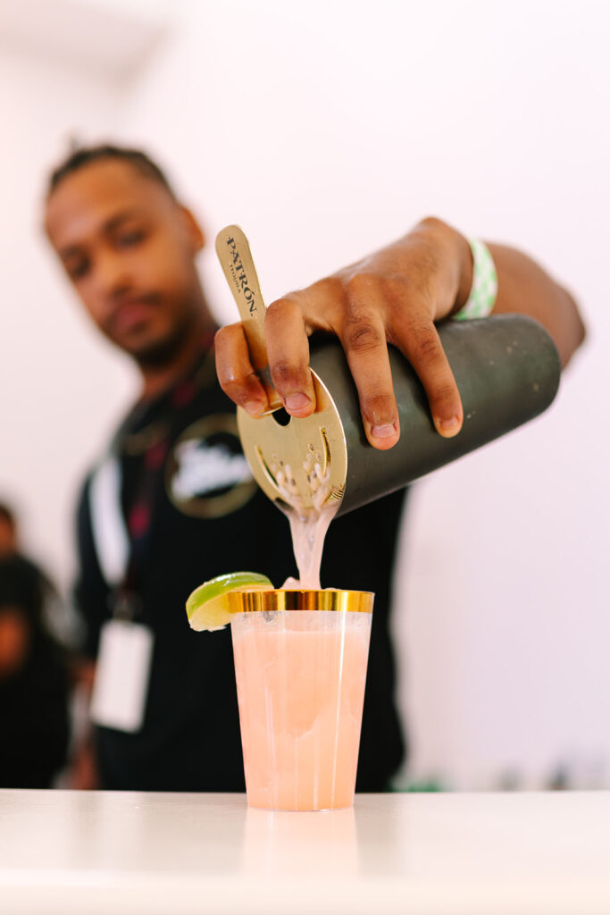 signature wedding cocktail using lavender for lavender on the Lake
