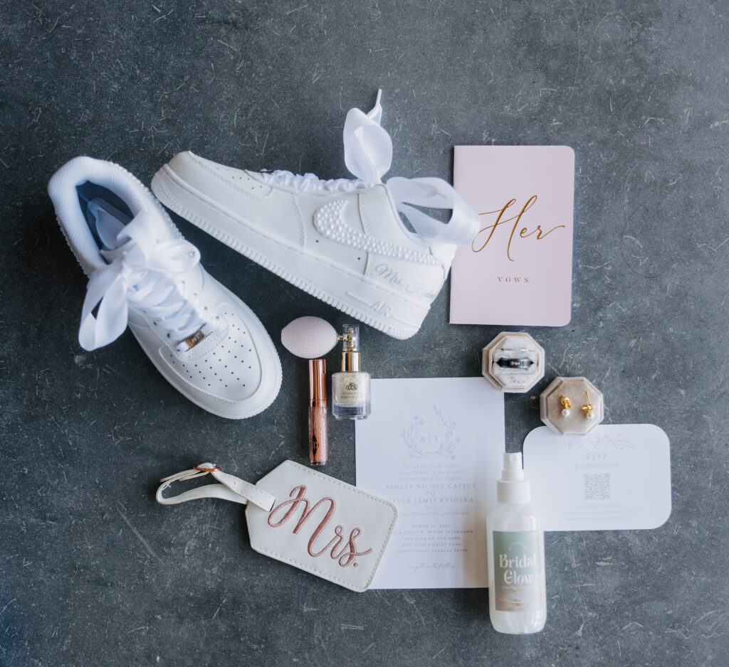 bridal details on the wedding day at luxury bard wedding venue