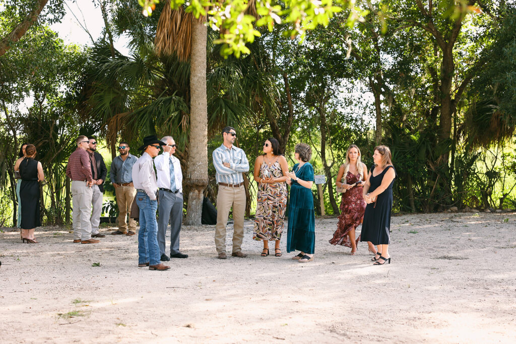 wedding guests at cocktail hour in outdoor space in Saint Cloud, Florida