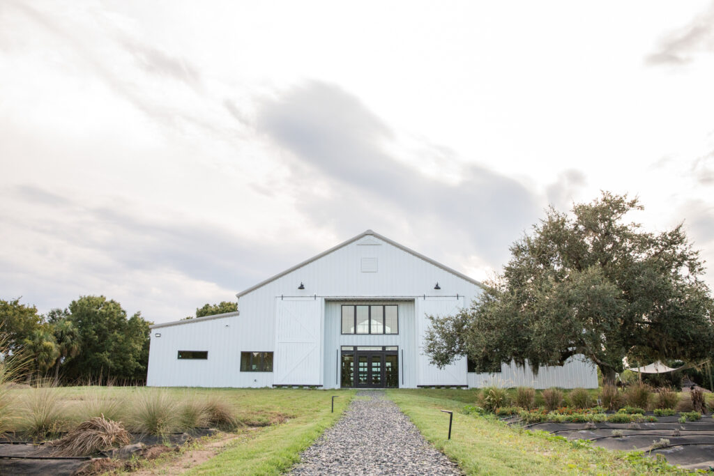 florida weddings, barn wedding venue, orlando wedding venue, white barn, lavender and flower farm, tree, farm, 