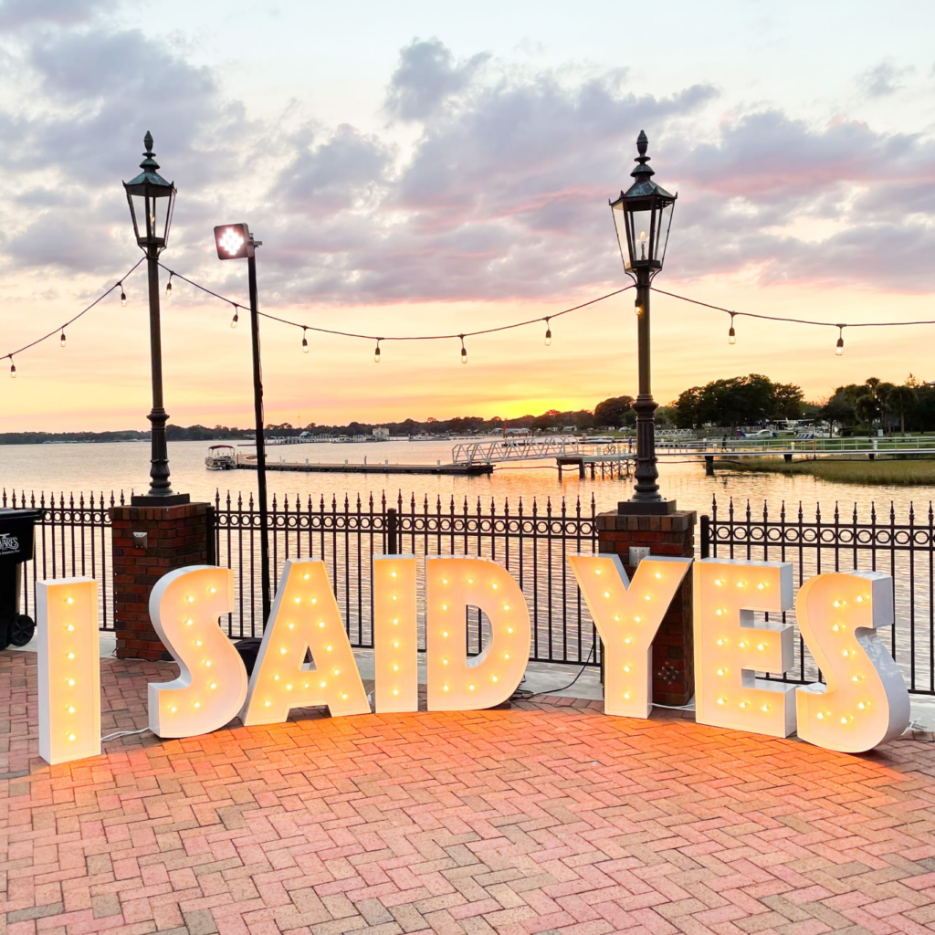 I said Yes light letters, weddings, Event Lit letters